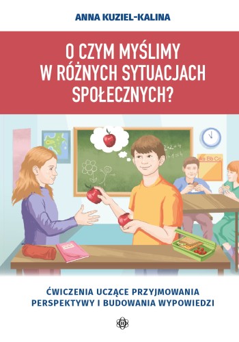 Okładka książki edukacyjnej O czym myślimy w różnych sytuacjach społecznych? wydawnictwa HARMONIA w formacie 237x175x2 mm