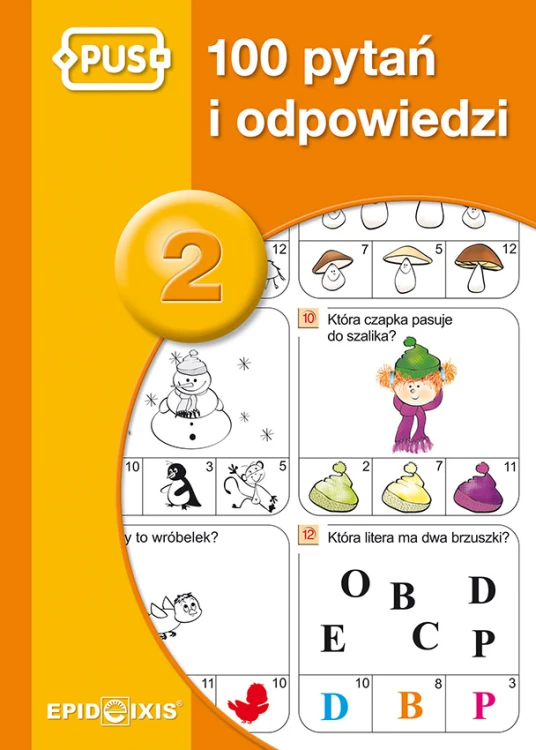 Okładka książki 100 pytań i odpowiedzi. Część 2 wydawnictwa EPIDEIXIS z ćwiczeniami dla dzieci