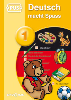 Okładka książeczki PUS Deutsch macht Spass 1 do nauki niemieckiego dla dzieci wydawnictwa EPIDEIXIS w formacie 235x165x3 mm