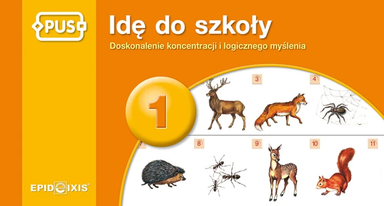 Okładka książeczki Idę do szkoły 1 EPIDEIXIS z ćwiczeniami koncentracji i logicznego myślenia