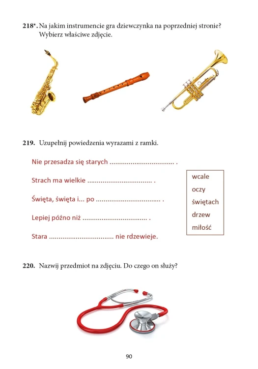 Strony książki z ćwiczeniami pamięci i percepcji dla seniorów Demencja? To nie dla mnie! Poziom łatwy
