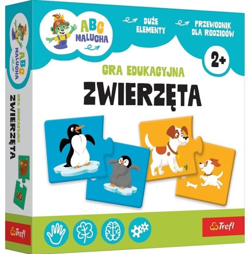 Gra edukacyjna Zwierzęta Trefl PAP – kolorowa plansza i elementy do dopasowywania