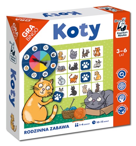 Gra edukacyjna Bingo Koty od Edgard PAP - plansze i żetony