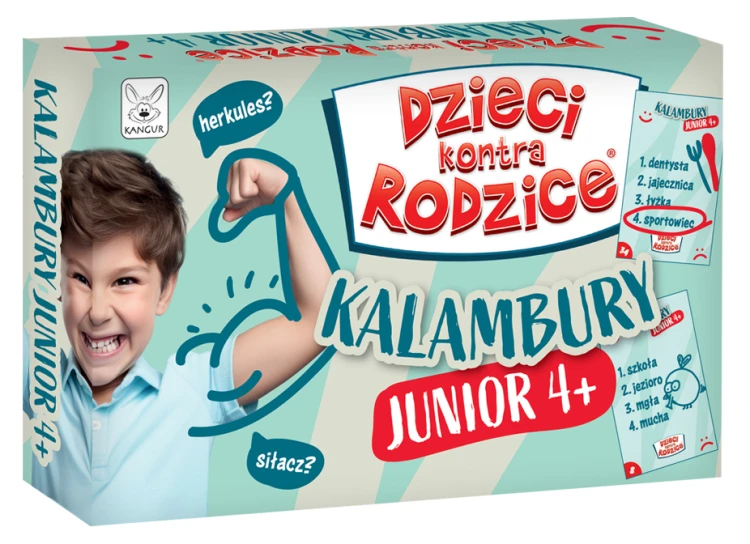 Obrazkowa gra Kalambury Junior 4+ KANGUR z kartami i hasłami dla dzieci 4+