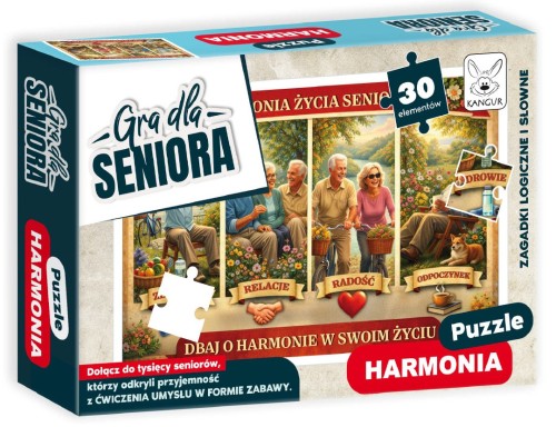Puzzle Harmonia 30 elementów KANGUR - układanka dla seniorów wspierająca koncentrację i pamięć
