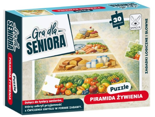 Puzzle Piramida Żywienia 30 elementów KANGUR dla seniorów 70+ w opakowaniu
