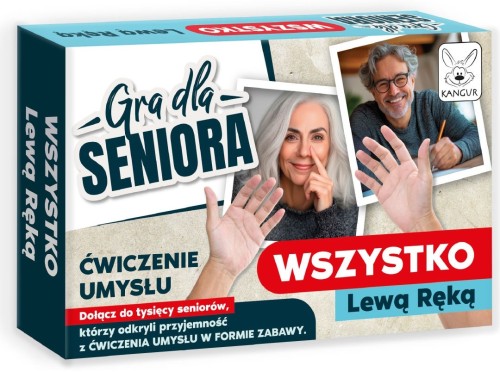 Gra dla Seniora Wszystko lewą ręką marki Kangur – zestaw ćwiczeń poprawiający koordynację i koncentrację