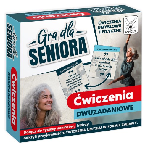 Gra dla Seniora Ćwiczenia Dwuzadaniowe KANGUR – pudełko z kompletem elementów do ćwiczeń