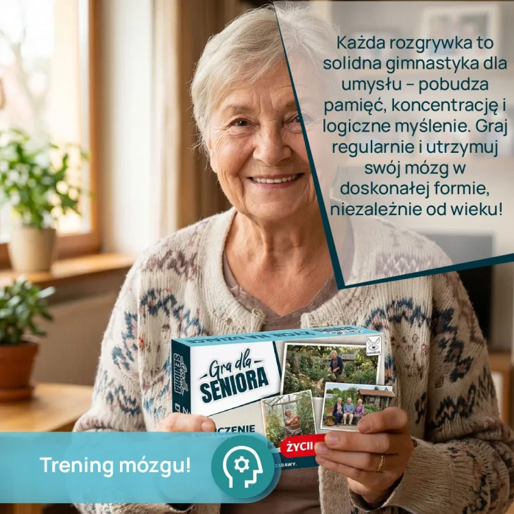 Gra dla Seniora Życie na działce KANGUR – detal opakowania i instrukcja w języku polskim