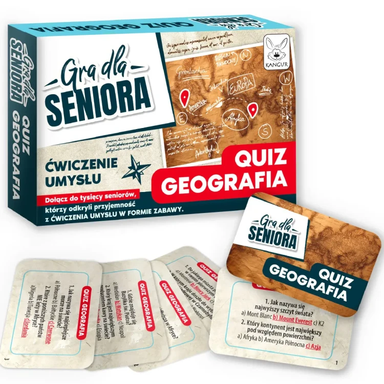 Gra Kangur Quiz Geografia – zestaw do nauki geografii Polski i świata dla seniorów