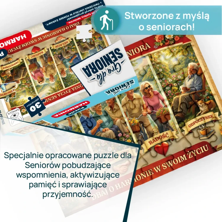 Zestaw Puzzle Harmonia KANGUR - elementy układanki na stole