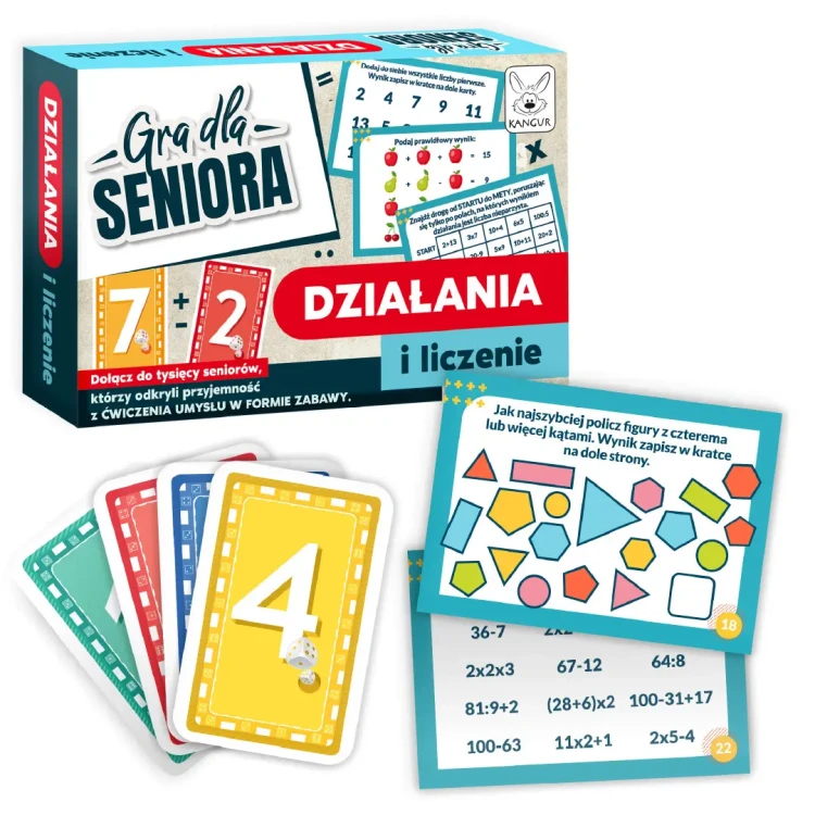 Kości do gry w zestawie edukacyjnym Kangur Działania i Liczenie dla seniorów
