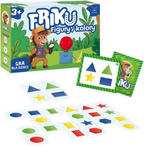 Kolorowe kafelki i karty edukacyjne gry FRIKU Figury i Kolory marki Kangur