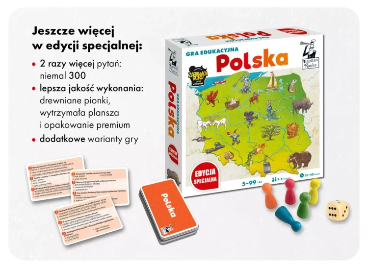 plakat edukacyjny i instrukcja do gry Kapitan Nauka Polska Edgard PAP