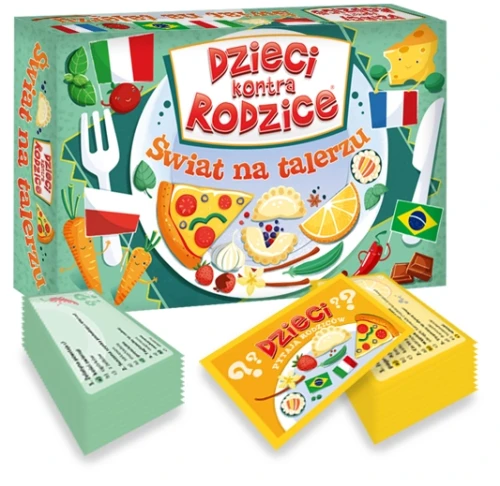 Karty quizu Dzieci kontra Rodzice Świat na talerzu - szczegóły pytań i karty pułapki