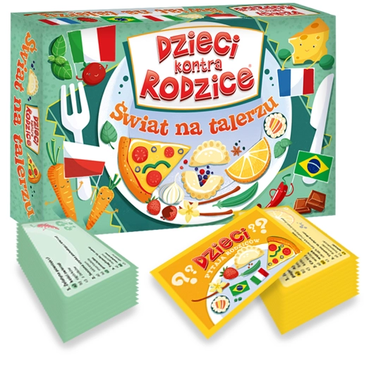 Karty quizu Dzieci kontra Rodzice Świat na talerzu - szczegóły pytań i karty pułapki