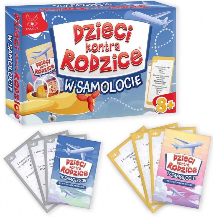 Rodzinna rozgrywka quizu Dzieci kontra Rodzice W Samolocie - pytania dla dzieci i rodziców
