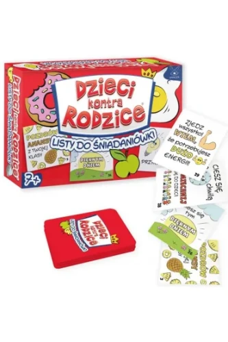 Zestaw kart do śniadaniówki Dzieci kontra Rodzice KANGUR z zabawnymi i motywującymi wiadomościami