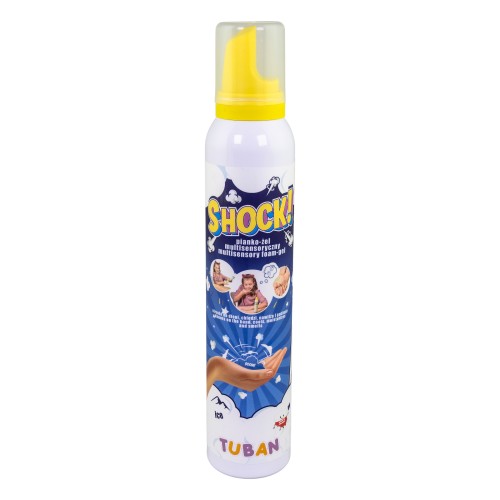 Multisensoryczna pianka-żel SHOCK 200 ml marki TUBAN, idealna do zabawy sensorycznej i nawilżania dłoni