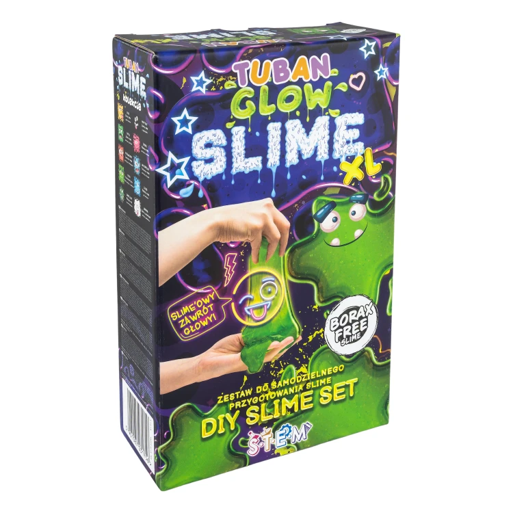 Zestaw Super Slime XL świecący w ciemności TUBAN - fioletowa masa sensoryczna DIY