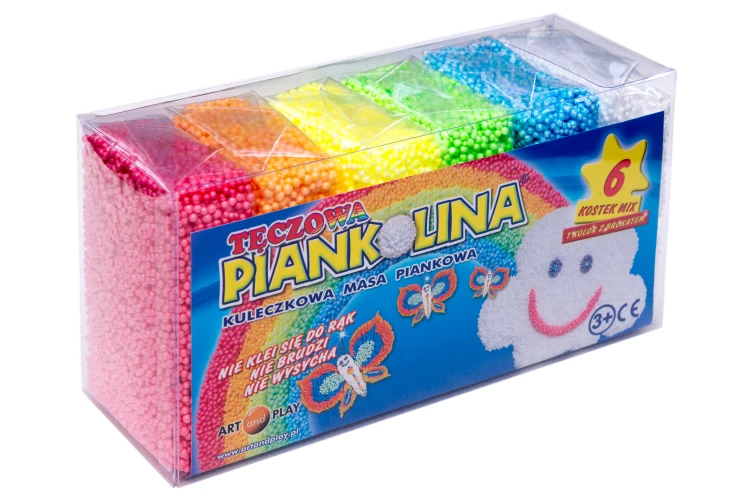 Piankolina tęczowa ART AND PLAY w 6 kolorach - miękka masa plastyczna do kreatywnych i sensorycznych zabaw dzieci