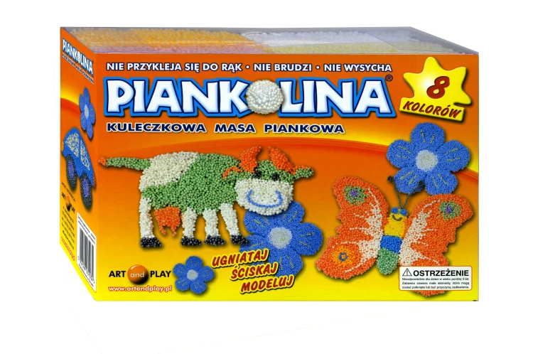 Piankolina ART AND PLAY w 8 żywych kolorach - masa plastyczna do modelowania i zabaw kreatywnych dla dzieci