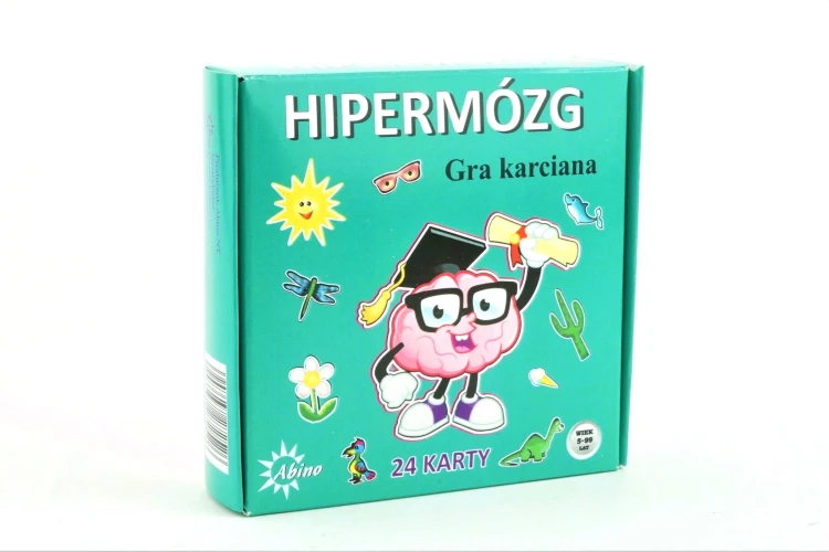 Kolorowe ilustracje na kartach gry karcianej Hipermózg ABINO