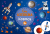 Elementy zestawu Loteryjka Kosmos - 6 plansz i 36 żetonów edukacyjnych