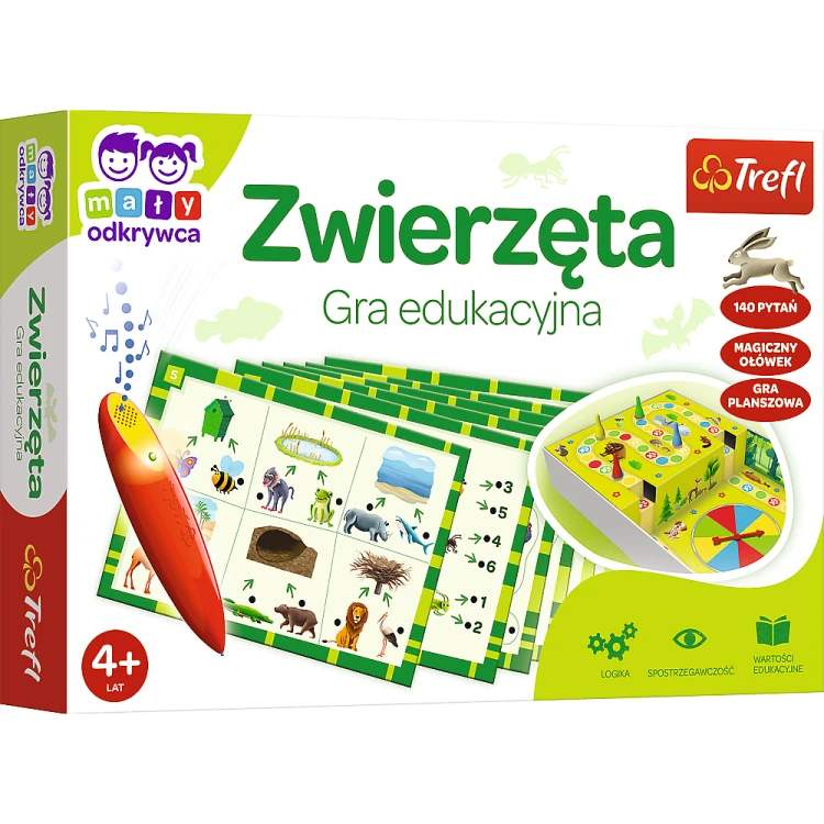 Magiczny Ołówek Trefl PAP, gra edukacyjna o zwierzętach z 32 zadaniami