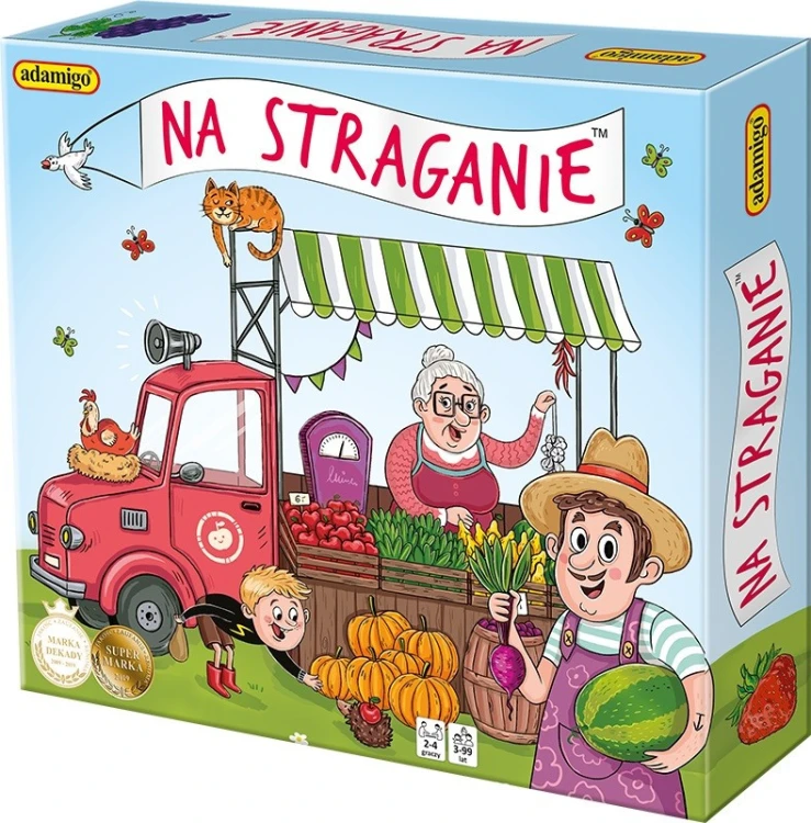 Gra planszowa Na Straganie ADAMIGO - plansza i elementy do nauki o owocach i warzywach