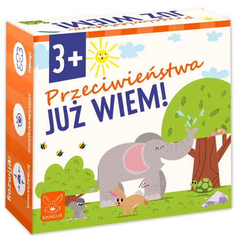 Widok kart przeciwieństw z gry edukacyjnej Już Wiem 3+ marki KANGUR