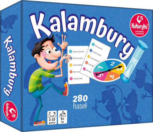 Kalambury gra towarzyska KUKURYKU z kartami i kołem losującym
