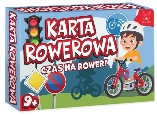 Zbliżenie na karty gry edukacyjnej Karta rowerowa. Czas na rower! wydawnictwa KANGUR