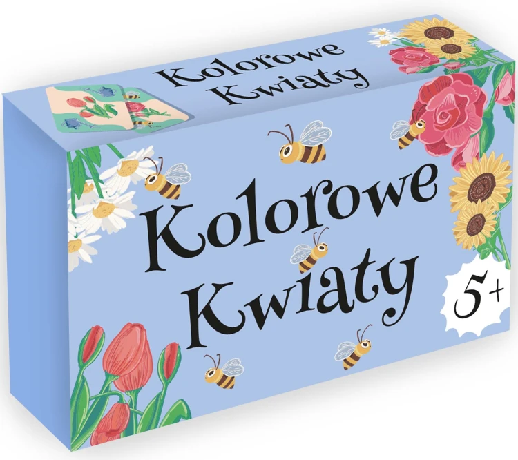 Kangur Kolorowe Kwiaty Mini gra karciana - kolorowe karty z kwiatami