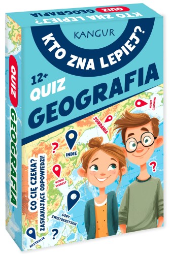 Zestaw 54 kart do quizu Geografia KANGUR – edukacyjna gra planszowa