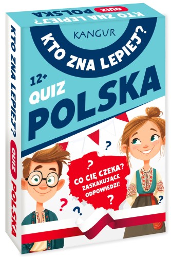 Karty quizu Kto zna lepiej? z pytaniami o Polskę KANGUR