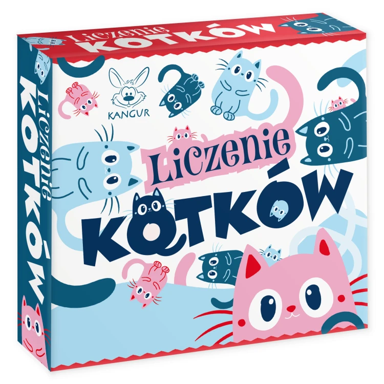 Kangur Liczenie Kotków gra edukacyjna z 30 kartami i kolorowymi żetonami kotków