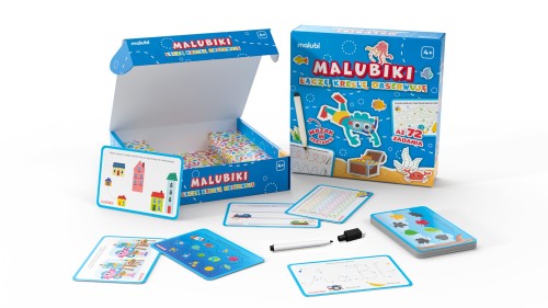 Zestaw kart edukacyjnych Malubiki z 72 zadaniami dla dzieci od 4 lat marki Malubi