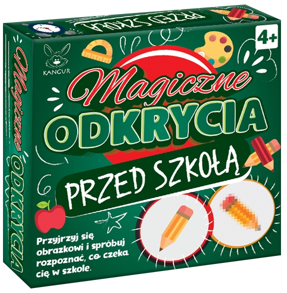 Gra edukacyjna Magiczne Odkrycia Przed Szkołą marki KANGUR z kartami do nauki zasad szkolnych