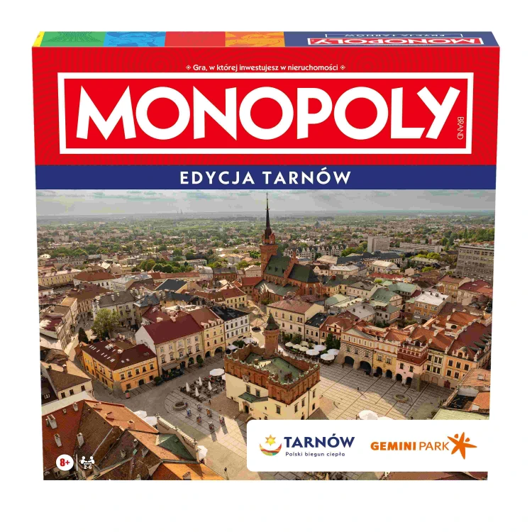 Monopoly Tarnów – miejska edycja gry planszowej Winning Moves z planszą i pionkami