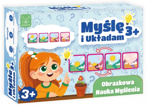 Elementy gry Myślę i Układam - kolorowe ilustracje do układania
