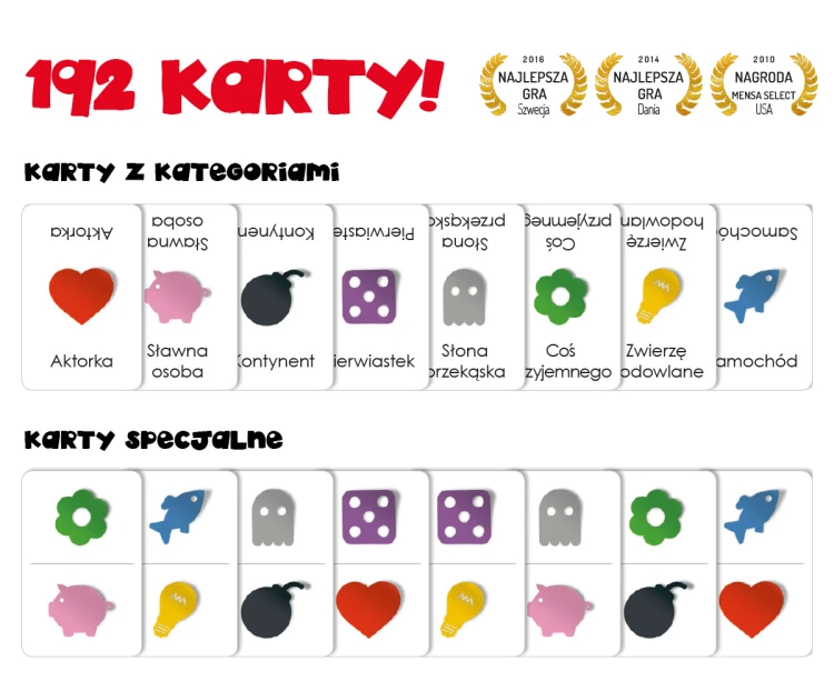 Widok na układ kart podczas gry Na końcu języka NASZA KSIĘGARNIA