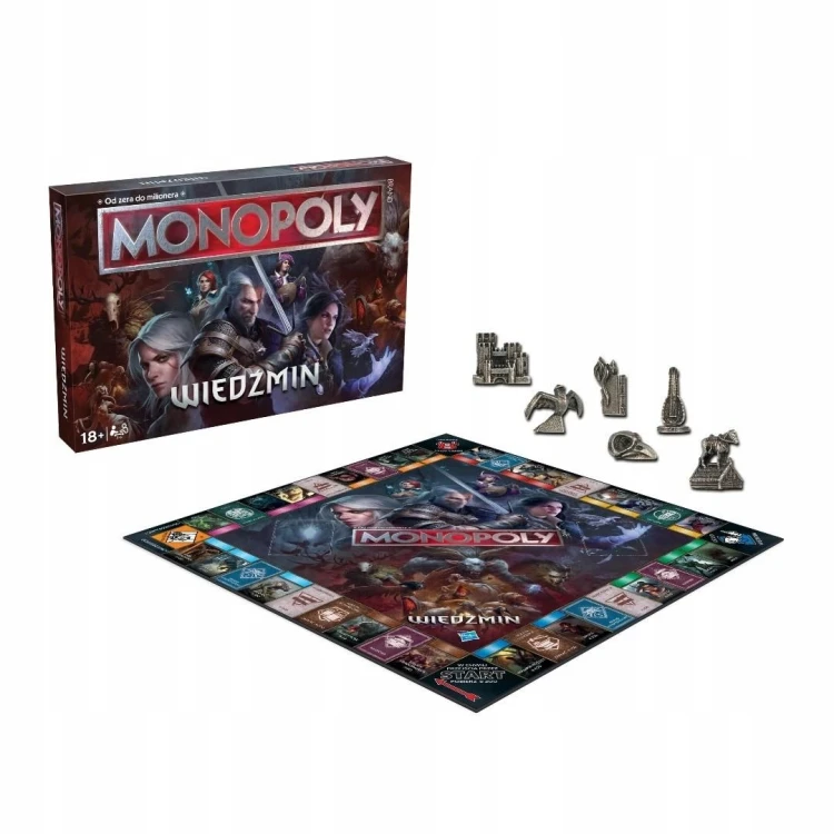 Monopoly Wiedźmin kolekcjonerska gra planszowa Winning Moves na planszy 265x400 mm