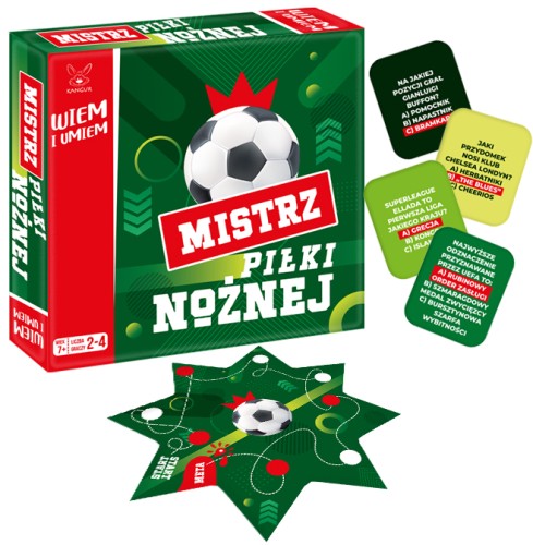 Edukacyjna gra planszowa Wiem i Umiem. Mistrz Piłki Nożnej marki KANGUR z planszą i kartami