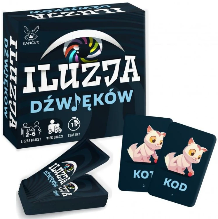 Iluzja dźwięków gra edukacyjna KANGUR 108x112 mm – pudełko z grą