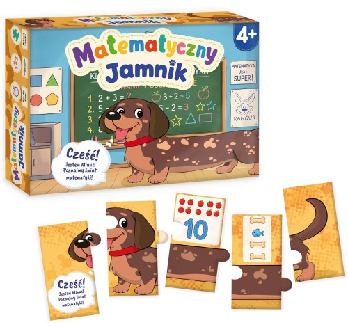 Matematyczny Jamnik gra edukacyjna KANGUR — plansza i elementy do nauki liczenia