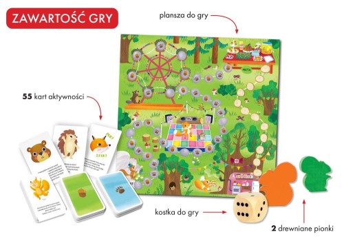 Karty z ilustracjami gry Leśny bal Edgard PAP wspierające rozwój mowy i ruchu