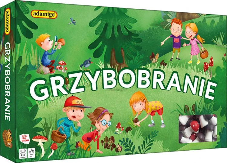 Plansza do gry Grzybobranie ADAMIGO z widocznymi polami i grafiką