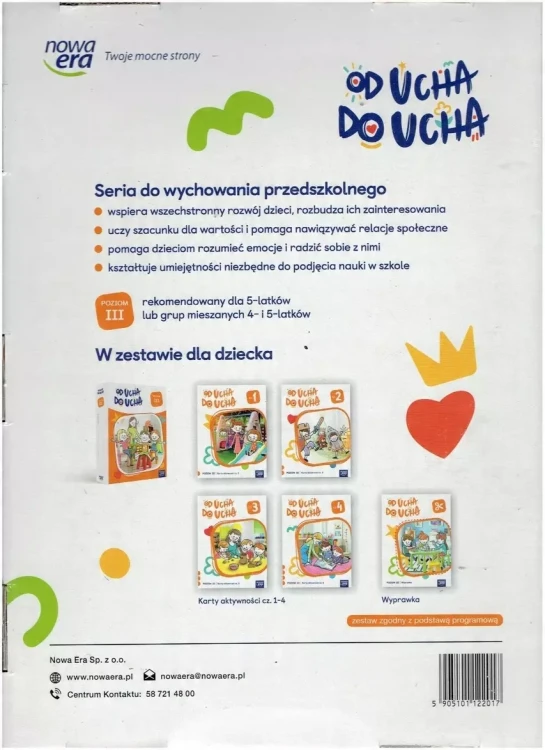 Karty aktywności i pomoce dydaktyczne z zestawu Od ucha do ucha 5-latki Poziom 3