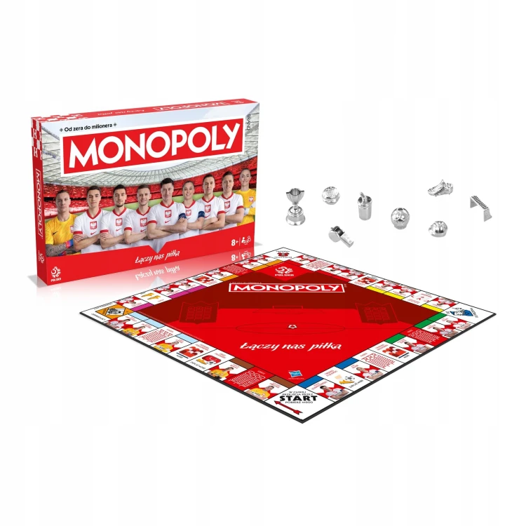 Monopoly PZPN piłkarska gra planszowa Winning Moves z planszą 270x400 mm i pionkami